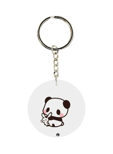 Panda Printed Single Sided Keychain