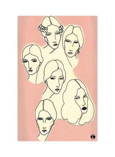 Printed Fridge Magnet Pink/White 8.5x0.4x5.5cm