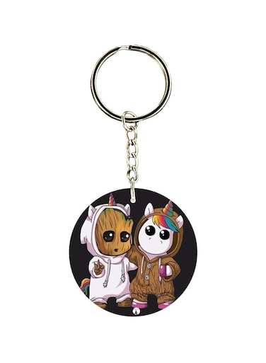 Cartoon Printed Dual Sided Keychain