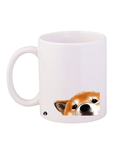 Dog Printed Coffee Mug White/Brown/Black