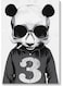 Cool Panda Themed Wall Painting White/Grey/Black 40x60cm