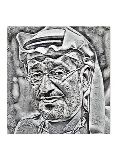 Abdullah Al-Sadhan MDF Wall Painting Grey 30x30cm