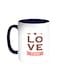 I Love You Printed Coffee Mug Blue White 11 ounce