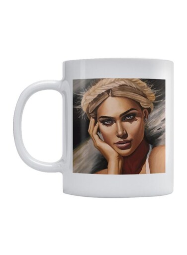 Woman Printed Mug White/Beige/Black