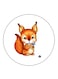 Squirrel Printed Fridge Magnet Round Multicolour