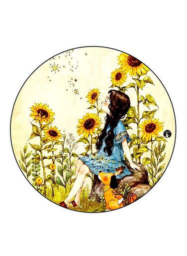 Girl Printed Fridge Magnet Multicolour