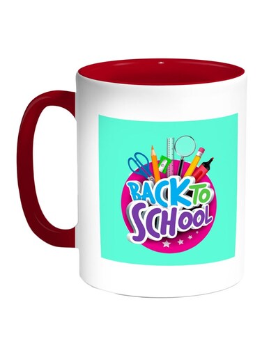 Back To School Printed Coffee Mug Red/White/Green