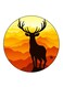 Deer Printed Fridge Magnet Round Multicolour