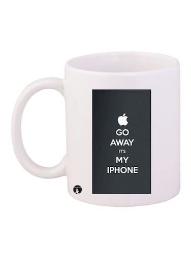 Go Away It's My Iphone Printed Mug White/Black Standard Size