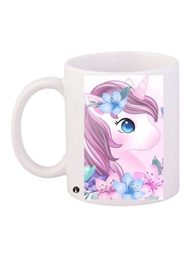 Unicorn Printed Coffee Mug White/Pink/Blue