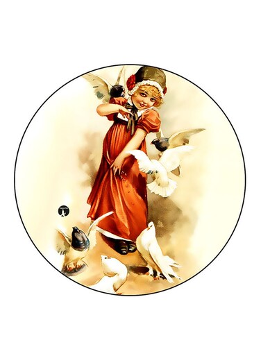 Vintage Art Printed Fridge Magnet Multicolour