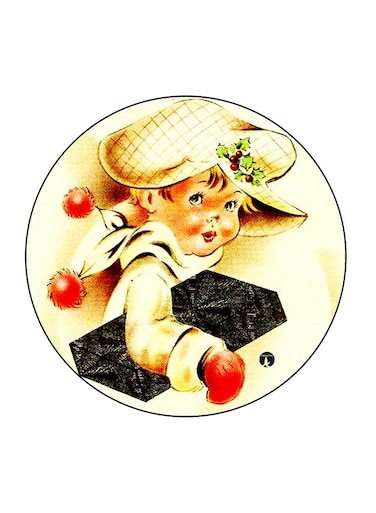 Small Child Printed Fridge Magnet Multicolour 5.5 x 5.5cm