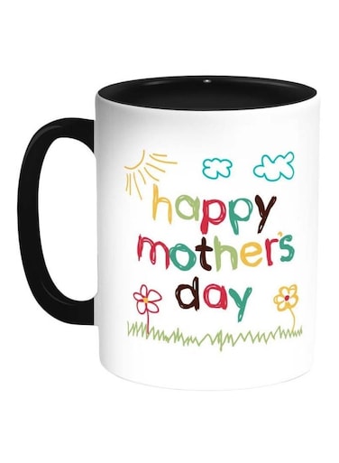 Happy Mother's Day Printed Coffee Mug Black/Red/White 325ml