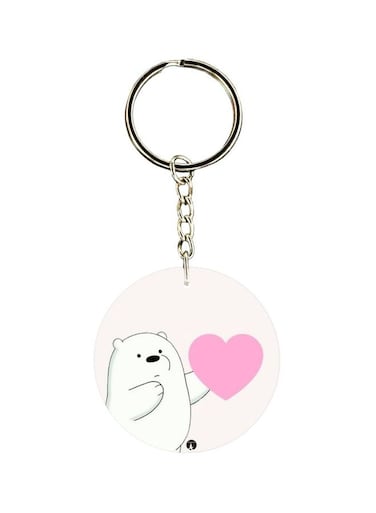 Bear Printed Single Sided Keychain