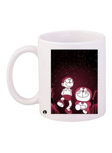Doraemon Printed Coffee Mug White/Pink/Black