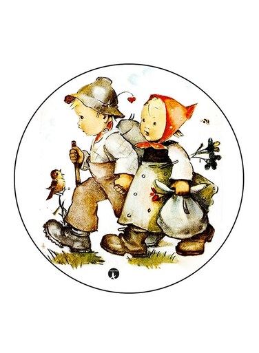 Vintage Art Printed Fridge Magnet Multicolour