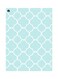Pattern Themed Metallic Plate Blue/White 20x15cm