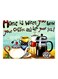 Coffee Quote Printed Metallic Plate Blue/Yellow/Black 20x15cm