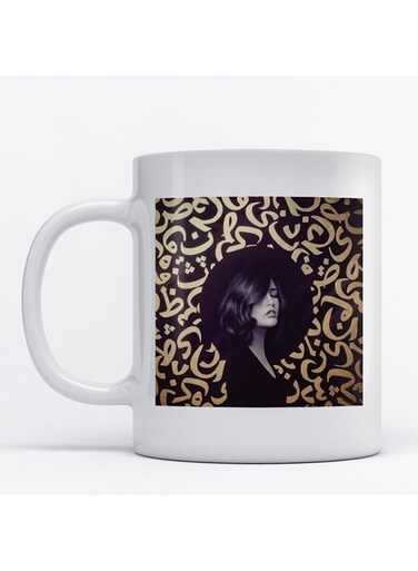 Mug Calligraphy for Coffee and Tea White