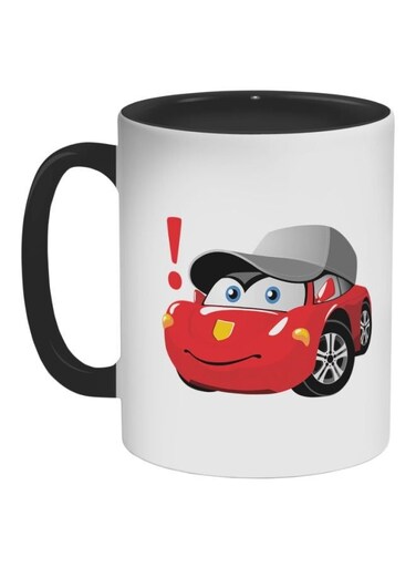 Cartoon Characters Car Printed Coffee Mug Black/Red/Grey 11ounce