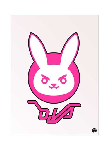 Metal Plate Of The Video Game Overwatch Poster Pink/White