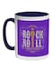 Rock And Roll Printed Coffee Mug Dark Blue/Purple/White 325ml