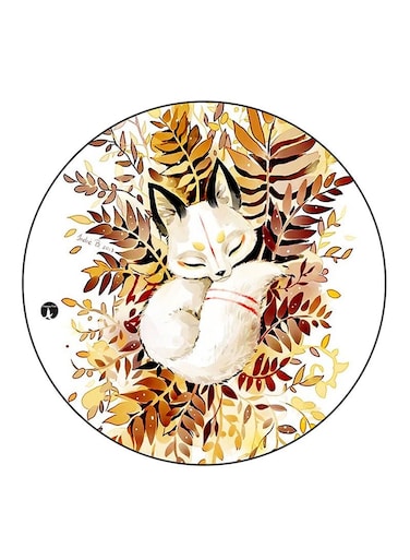 Fox Printed Fridge Magnet Round Multicolour