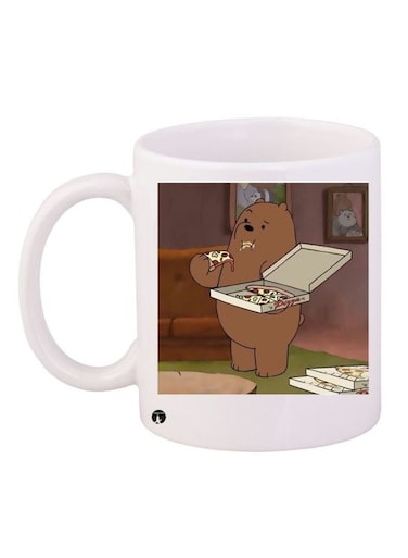 Bear Printed Coffee Mug White/Brown/Black
