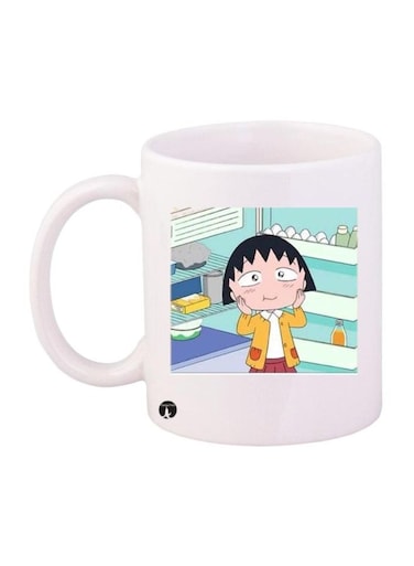 Chibi Maruko Chan Printed Mug Green/Blue/White Standard Size