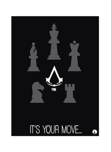 Assassin's Creed Metal Plate Poster Black/Grey/White 15x20cm