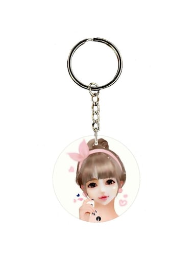 Girl Printed Dual Sided Keychain
