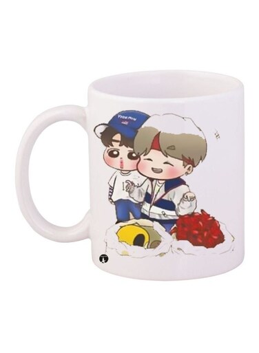 Cartoon Printed Coffee Mug White/Blue/Red