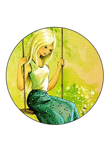 Girl Printed Fridge Magnet Multicolour