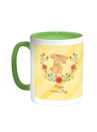 Happy Mother's Day Printed Coffee Mug Green/White 11ounce