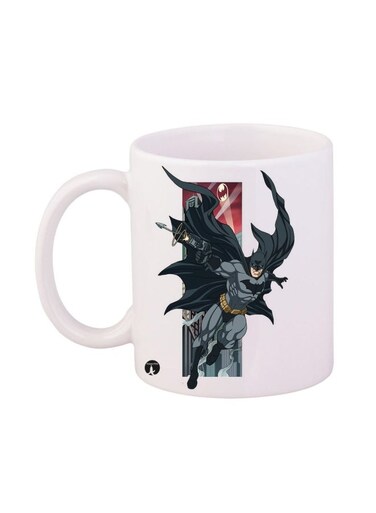 Batman Printed Coffee Mug White/Black/Red 11ounce
