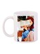 Cartoon Printed Coffee Mug White/Brown/Blue 11ounce