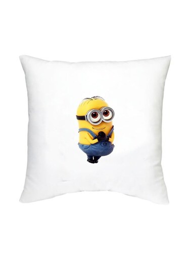Minion Character Printed Cushion White/Yellow/Blue 16x16inch