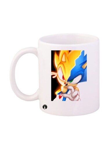 Sonic Printed Mug White/Blue/Yellow Standard Size