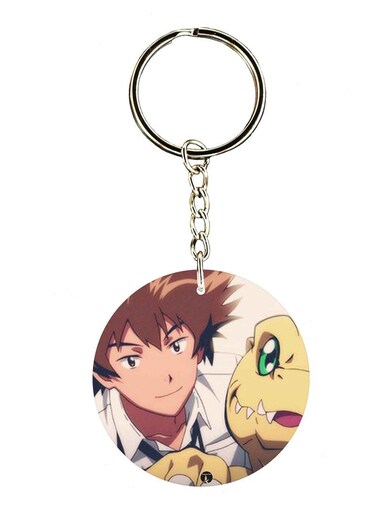 Double Side Anime Digimon Printed Keychain