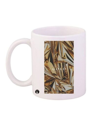 Foil Printed Coffee Mug White/Gold