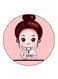 Girl Printed Fridge Magnet Multicolour