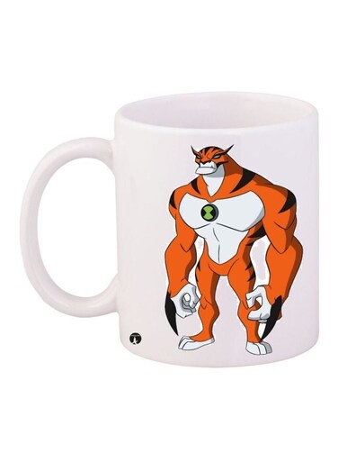 Cartoon Character Printed Coffee Mug White/Orange/Black 11ounce