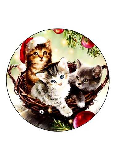 Cats Printed Fridge Magnet Multicolour