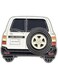 White Land Cruiser Rear View &ndash; Car Bade for SUV Fans &amp; Collectors for Bags, and Mobile, I pad, Backpacks, and Collectors Walls, Doors, Cars &amp; Laptops