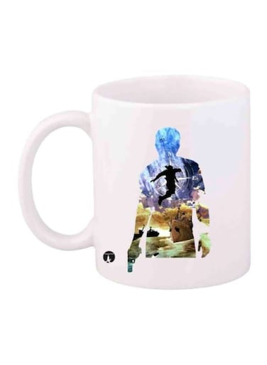 Uncharted Printed Coffee Mug White/Blue/Yellow
