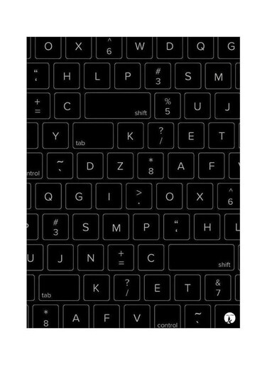 Keyboard Themed Decorative Metallic Plate Black/White 20x15cm