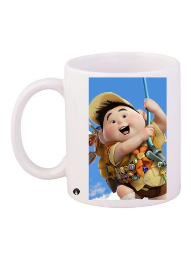 Russell Cartoon Printed Coffee Mug White/Yellow/Brown