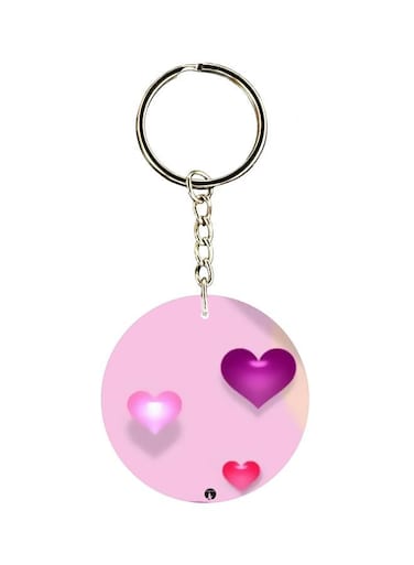 Love Hearts Printed Double Sided Keychain