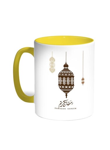 Ramadan Kareem Printed Coffee Mug Yellow/White 11ounce