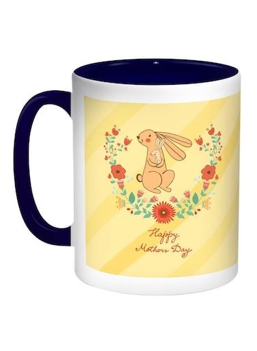 Happy Mother's Day Printed Coffee Mug Yellow/White/Black